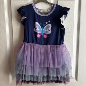 Toddler Butterfly Tutu Dress Size 3T-4T Layered Tulle Skirt